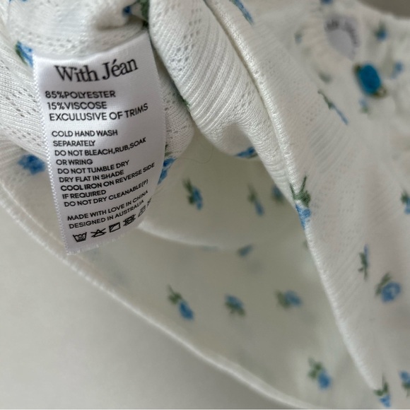 With Jean Brigette Top and Dylan Skirt Set in Blue Floral Pointelle - Picture 5 of 8